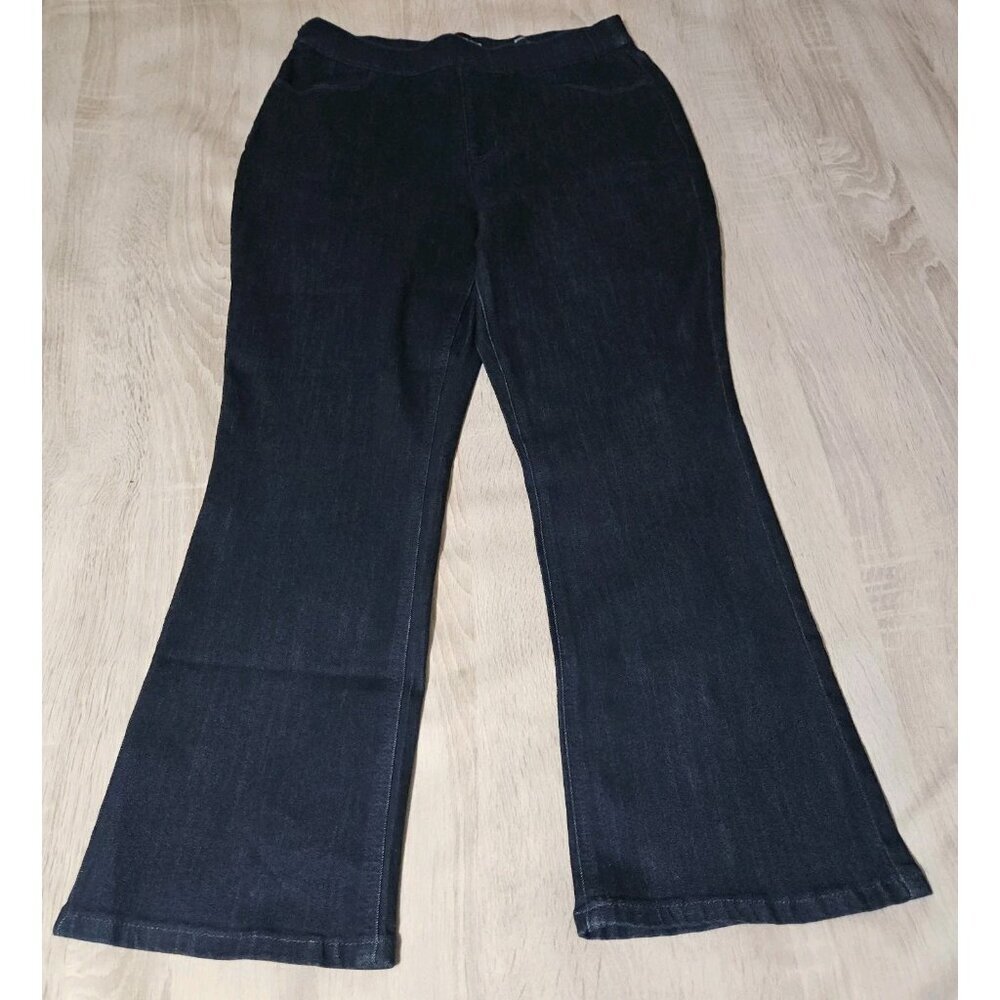 Susan Graver Repreve Bootcut Jeans Size 8P Dark Wash New